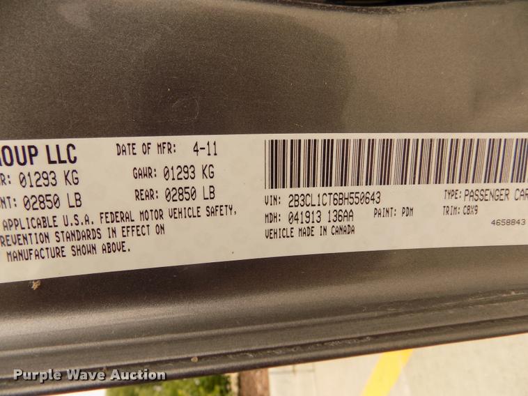 image for item DA0710 2011 Dodge Charger Police