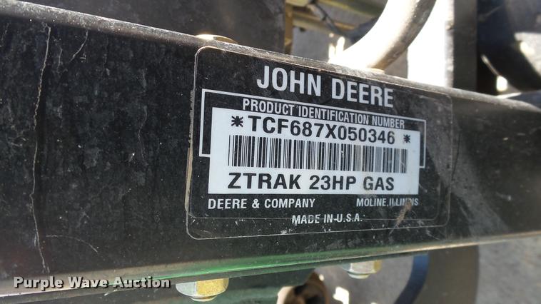 image for item DA1078 John Deere F687 Z-Trak lawn mower