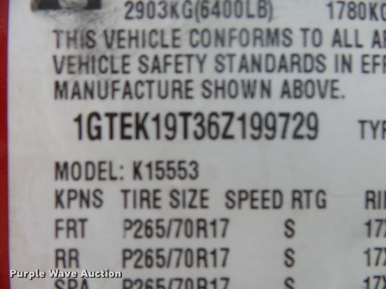 image for item DA2704 2006 GMC Sierra 1500 Ext. Cab pickup truck