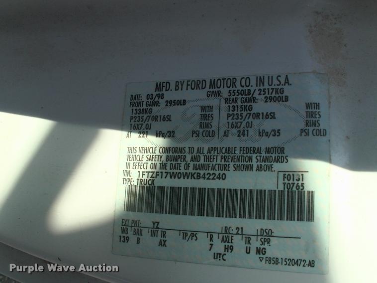 image for item DA2715 1998 Ford F150 pickup truck