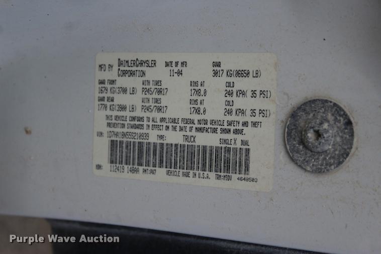 image for item DA2721 2005 Dodge Ram 1500 Quad Cab pickup truck