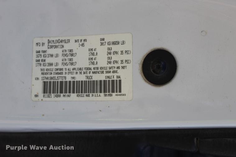 image for item DA2726 2005 Dodge Ram 1500 Quad Cab pickup truck