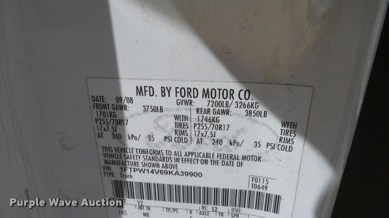 image for item DA6238 2009 Ford F150 SuperCrew pickup truck