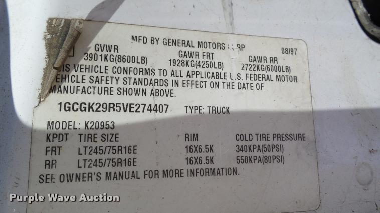 image for item DA6240 1997 Chevrolet 2500 Ext. Cab pickup truck