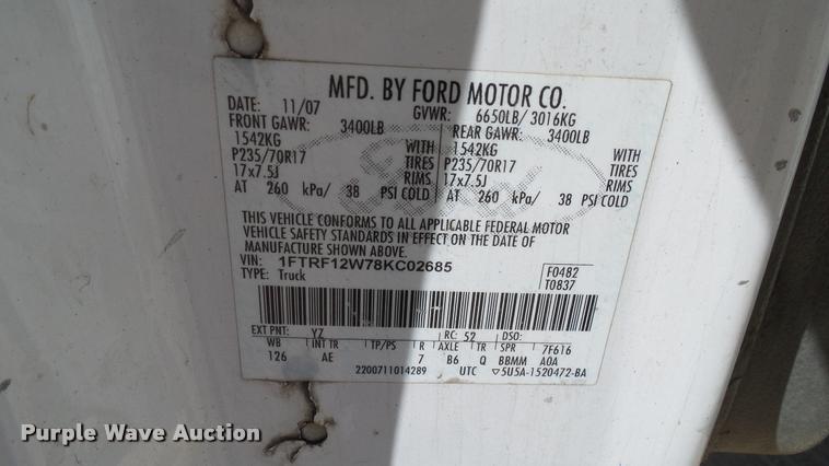 image for item DA6242 2008 Ford F150 pickup truck