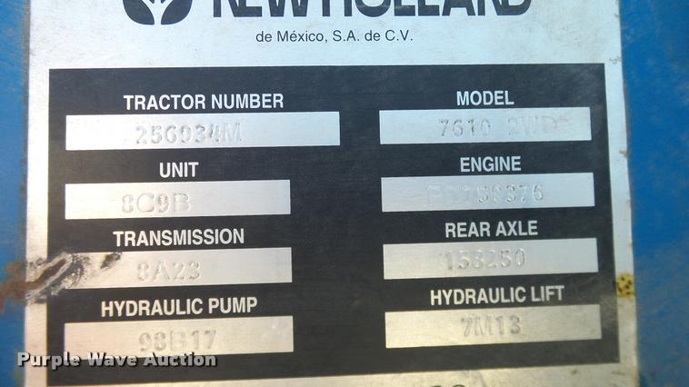 image for item DA6244 Ford New Holland 7610 tractor