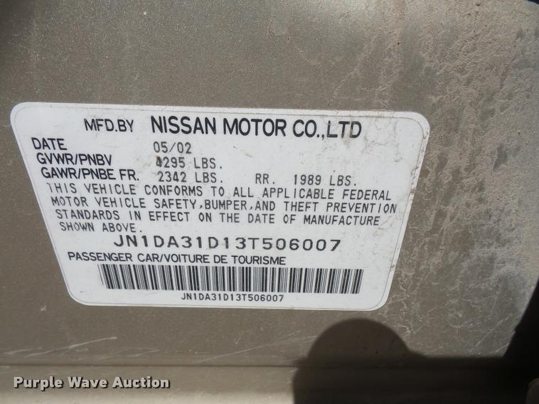image for item DA6376 2003 Nissan Maxima