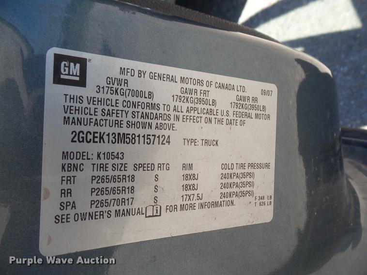 image for item DA6385 2008 Chevrolet Silverado 1500 Crew Cab pickup truck