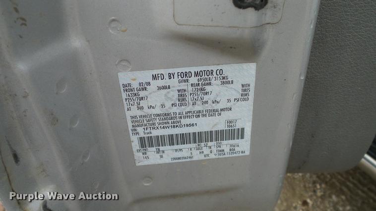 image for item DA6758 2008 Ford F150 SuperCab pickup truck