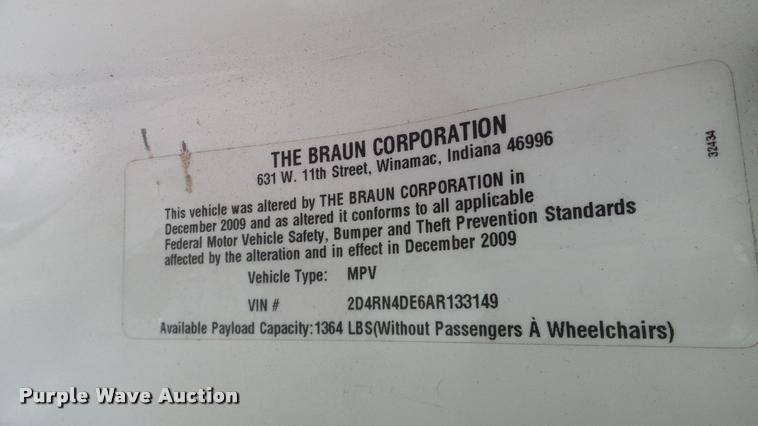 image for item DA6760 2010 Dodge Grand Caravan van