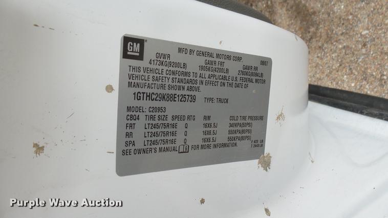 image for item DA7831 2008 GMC Sierra 2500HD Ext. Cab pickup truck