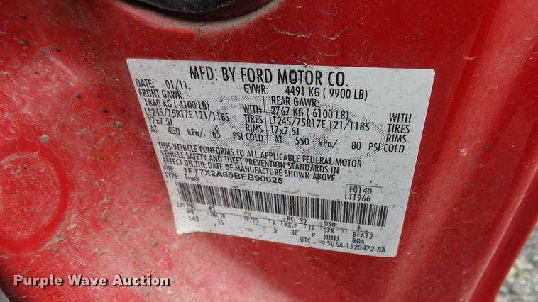 image for item DA7836 2011 Ford F250 Super Duty SuperCab pickup truck