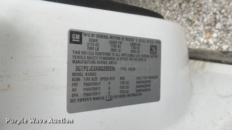 image for item DA7838 2011 GMC Sierra 1500 Crew Cab pickup truck