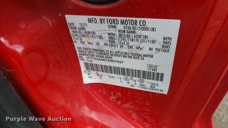 image for item DA7856 2012 Ford F250 Super Duty SuperCab pickup truck