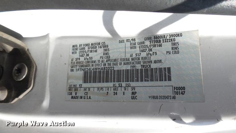 image for item DA7870 1998 Ford Econoline E250 van