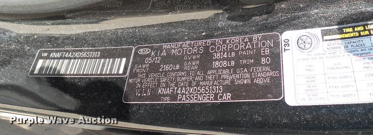 image for item DA7940 2013 Kia Forte