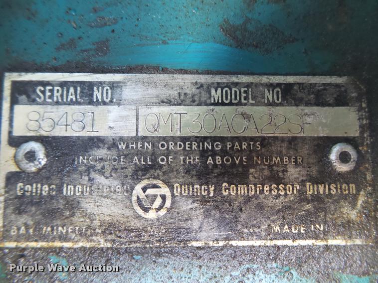 image for item DA9189 1999 Quincy QMT30ACA22SF air compressor