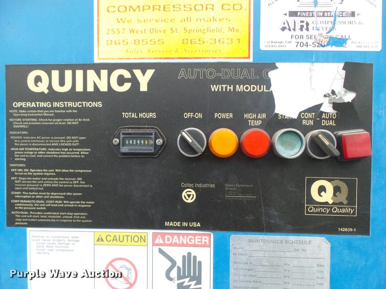 image for item DA9189 1999 Quincy QMT30ACA22SF air compressor