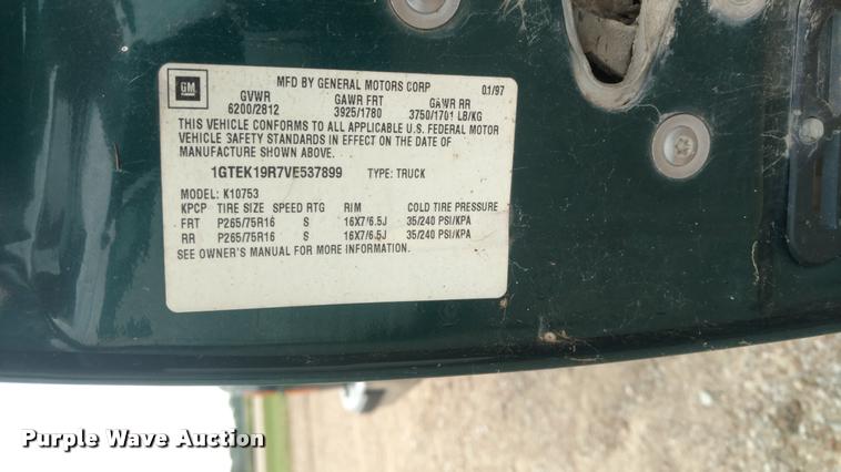 image for item DB0973 1997 GMC Sierra 1500 Ext. Cab pickup truck