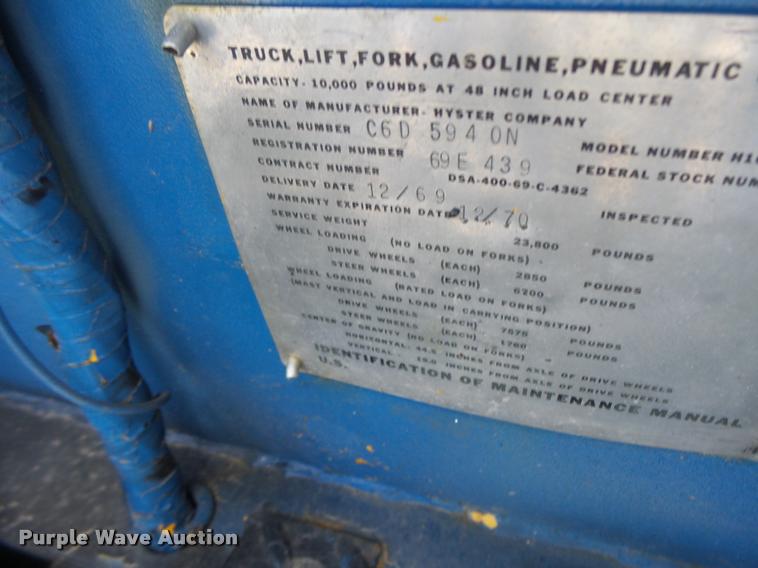 image for item DB1343 Hyster forklift