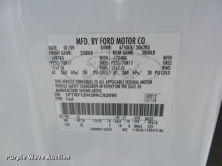 image for item DB4742 2009 Ford F150 XL pickup truck