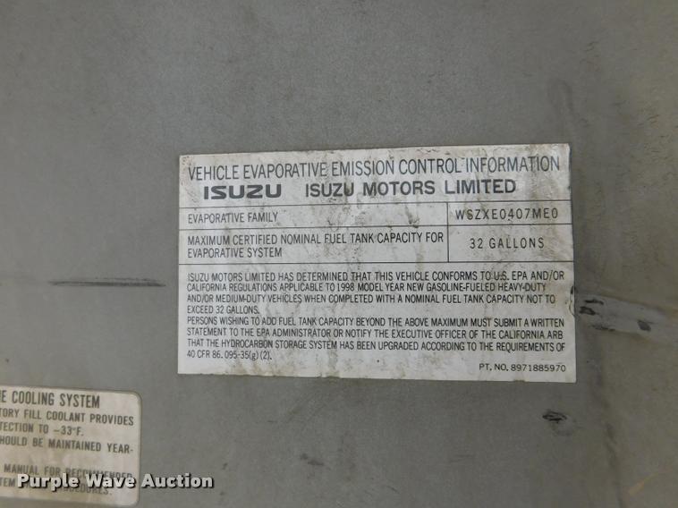 image for item DB9492 1998 Chevrolet W3500 box truck