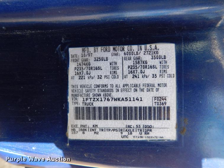 image for item DB9493 1998 Ford F150 SuperCab pickup truck