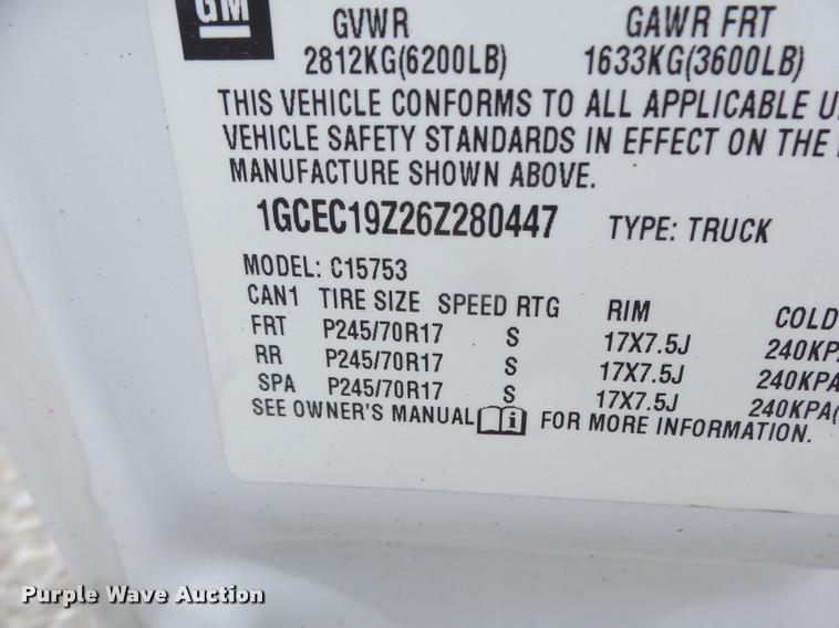 image for item DF9262 2006 Chevrolet Silverado 1500 Ext. Cab pickup truck