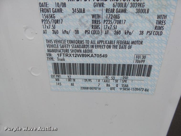 image for item DF9263 2009 Ford F150 SuperCab pickup truck