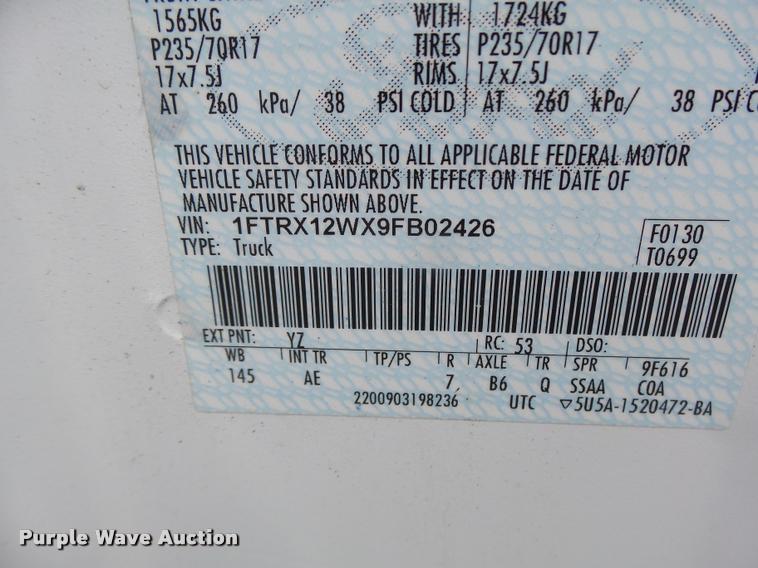 image for item DF9264 2009 Ford F150 SuperCab pickup truck