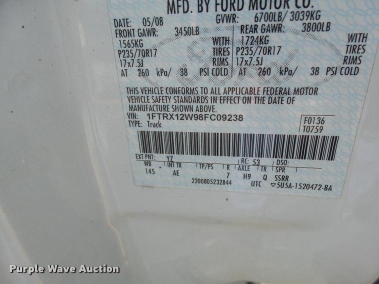 image for item DF9271 2008 Ford F150 SuperCab pickup truck