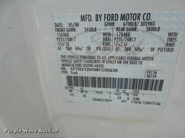 image for item DF9271 2008 Ford F150 SuperCab pickup truck