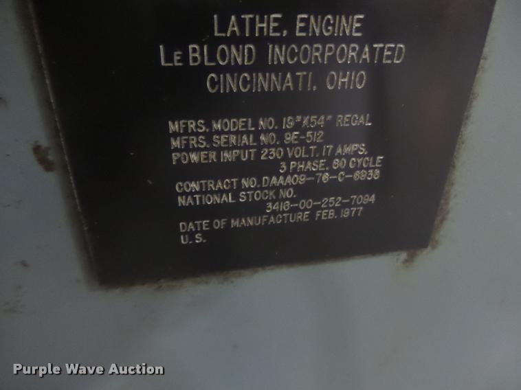 image for item DF9285 Leblond Regal lathe