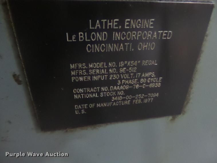 image for item DF9285 Leblond Regal lathe