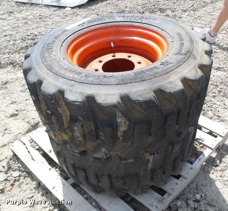 image for item DF9304 (2) 12x16.5 foam-filled skid steer tires