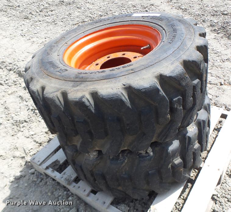 image for item DF9304 (2) 12x16.5 foam-filled skid steer tires