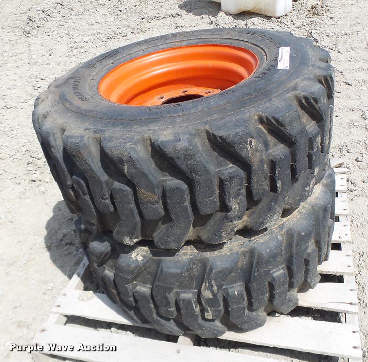 image for item DF9304 (2) 12x16.5 foam-filled skid steer tires