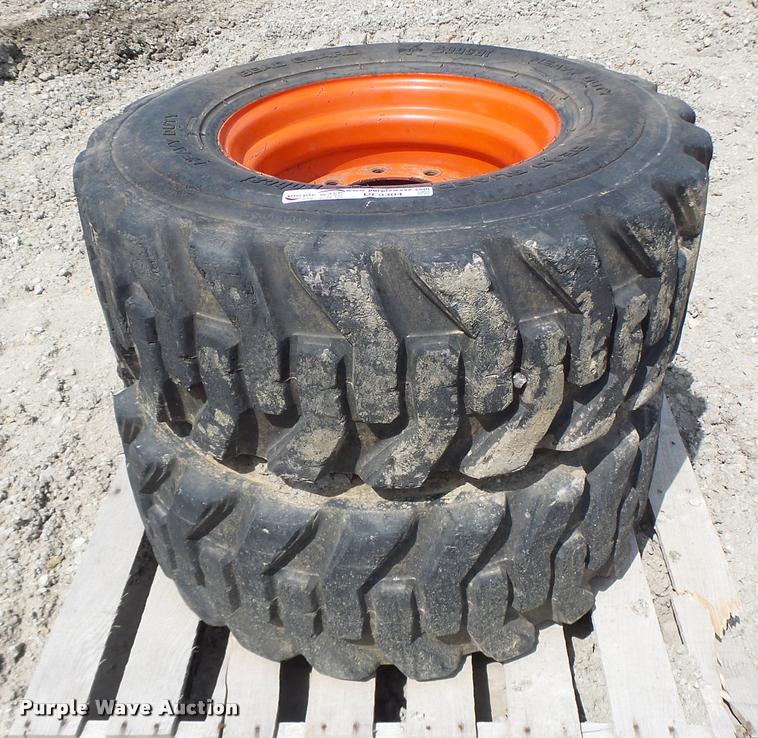 image for item DF9304 (2) 12x16.5 foam-filled skid steer tires