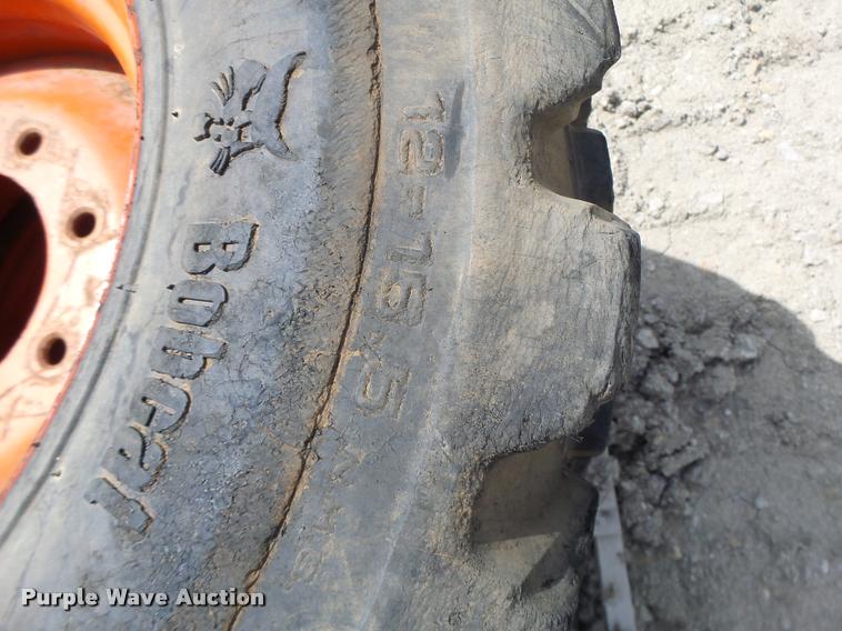 image for item DF9304 (2) 12x16.5 foam-filled skid steer tires