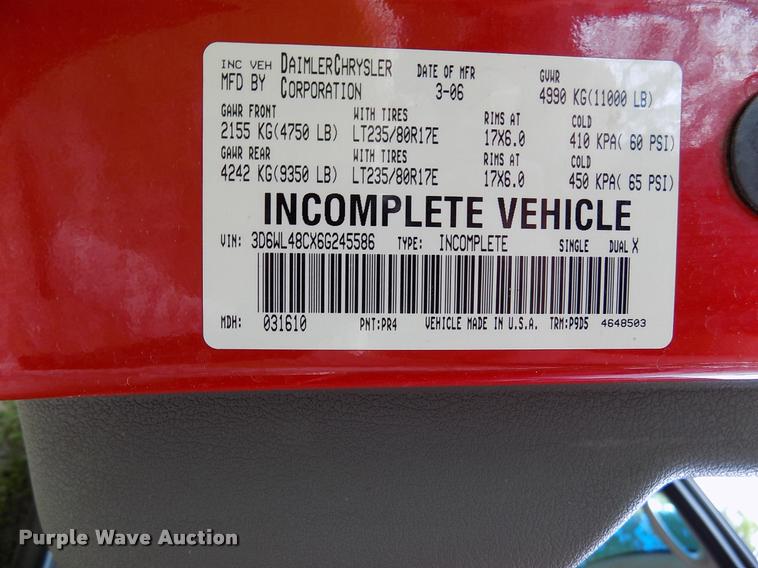 image for item DK9997 2006 Dodge Ram 3500 Quad Cab flatbed pickup truck