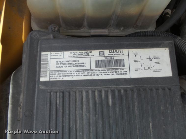 image for item K7613 2003 Chevrolet Silverado 3500 Crew Cab dump flatbed pickup truck