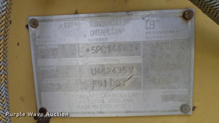 image for item L3143 1991 Caterpillar 416 Series II backhoe
