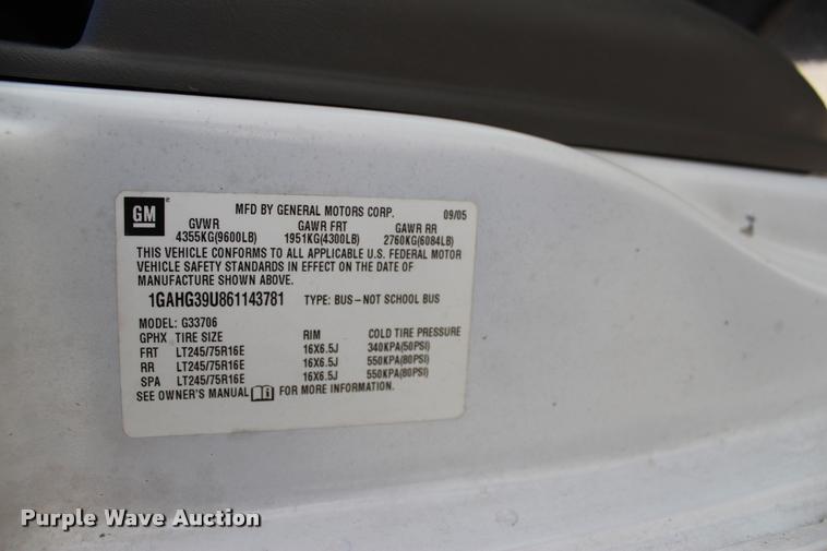 image for item L3158 2006 Chevrolet Express 3500 van