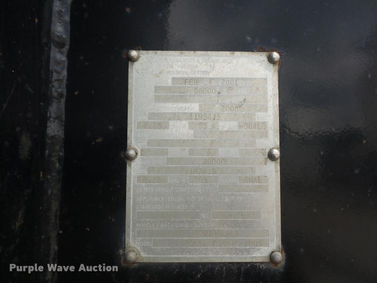 image for item BS9479 2001 Travis end dump trailer