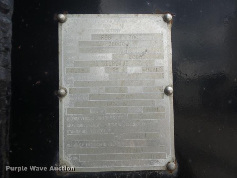 image for item BS9479 2001 Travis end dump trailer