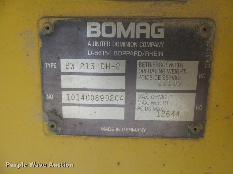 image for item CC9188 Bomag BW213 DH-2 single drum vibratory roller