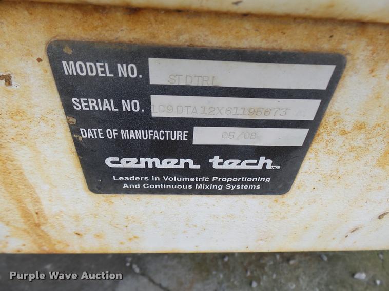 image for item CC9209 2008 Cementeck STD concrete dispenser tilt trailer