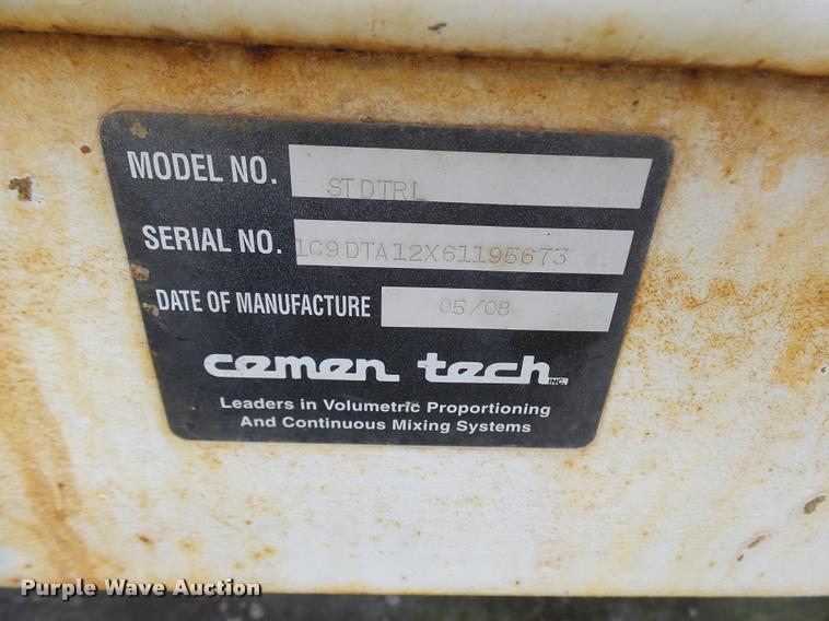 image for item CC9209 2008 Cementeck STD concrete dispenser tilt trailer