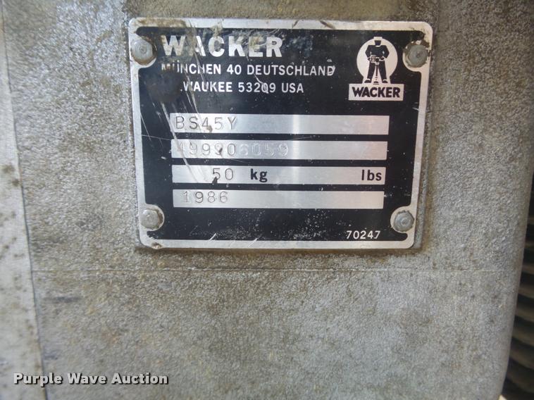image for item CC9570 1986 Wacker BS45Y compactor