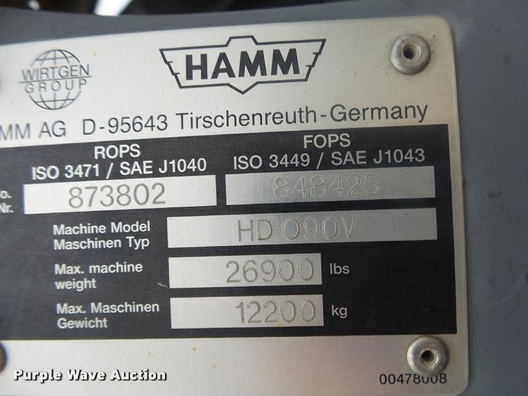 image for item DA2694 Hamm HD90 double drum vibratory roller